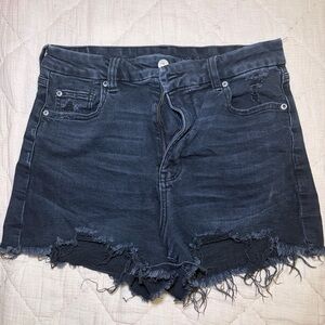 🦅 American Eagle Outfitters Curvy Super Hi-Rise Shortie Black 12